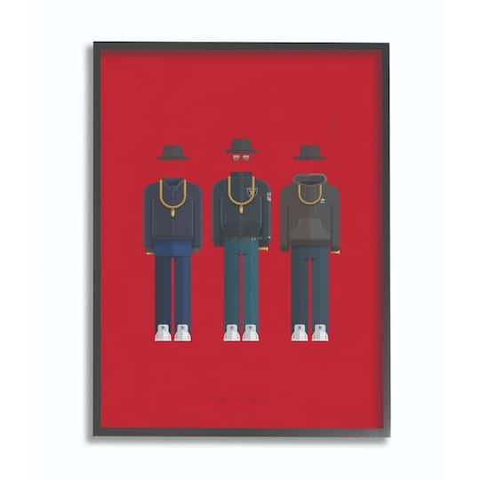 Stupell Industries Run DMC Fashion Design in Black Frame Wall Art